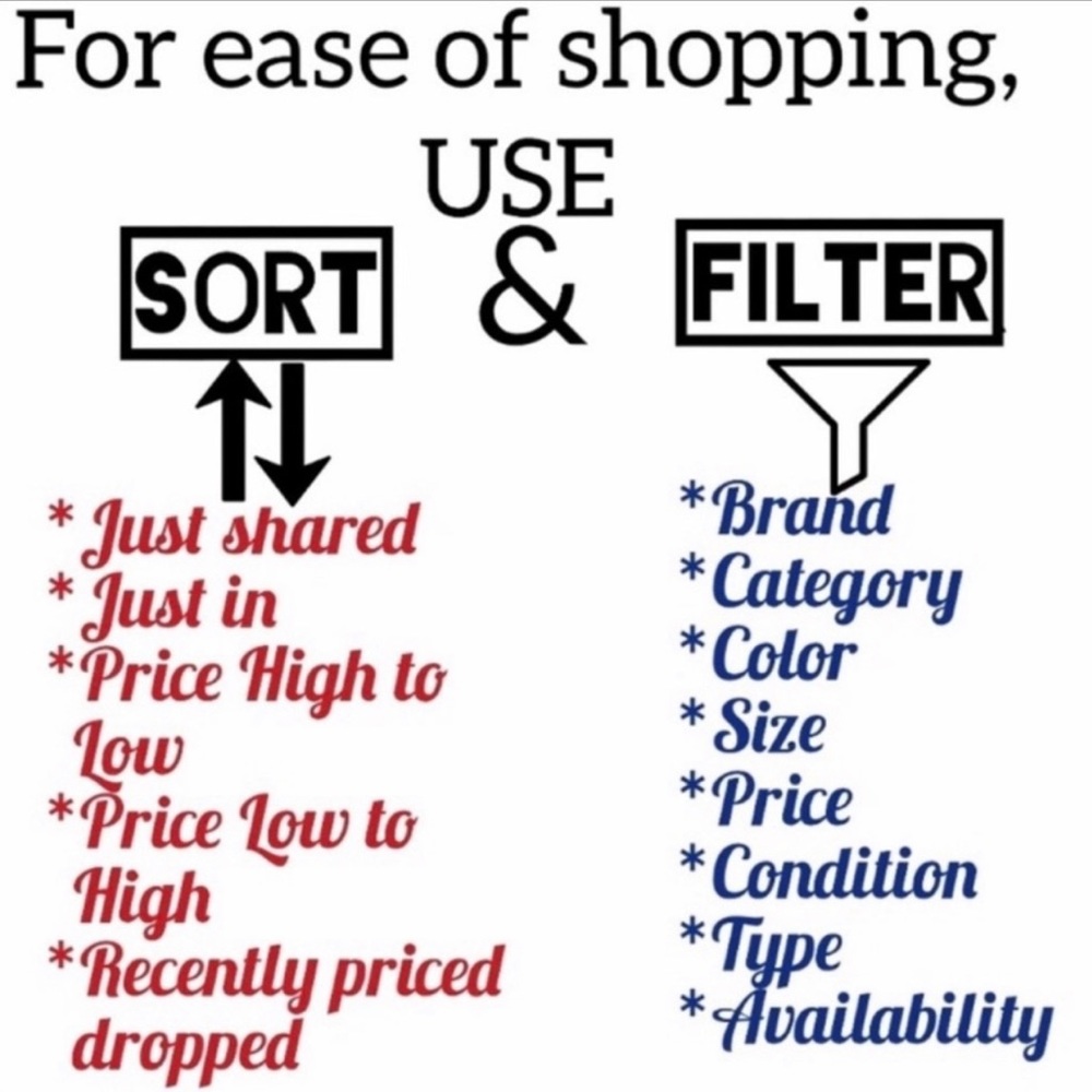 Sorting and filtering ideas to get‎ you there quick !